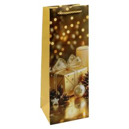 Dárková taška na láhev - vánoční 12x36x10 cm (mix /cena 1ks) (2)