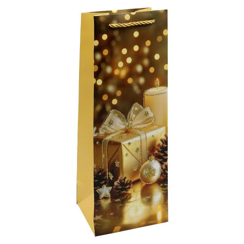 Darčeková taška na fľašu - vianočná 12x36x10 cm (mix /cena 1ks) (2)