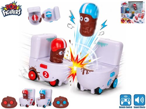 Poo Fighters R/C souboj záchodů 2ks 12cm 2,4GHz plná funkce na baterie se zvukem v krabičc