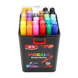 Popisovač M&G MOCALO Acrylic Marker, hrot 1 mm (sada 36 barev) (3)