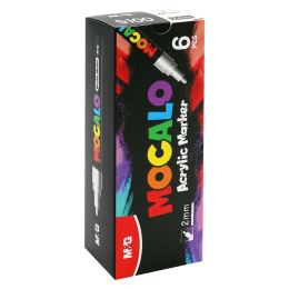 Popisovač akrylový M&G MOCALO Acrylic Marker 2 mm, White S100 (2)