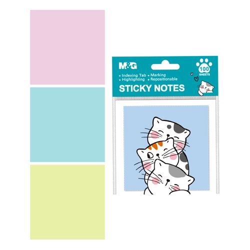 Blok lep. M&G So Many Cats 76 x 76 mm - 100 listov, mix/1ks
