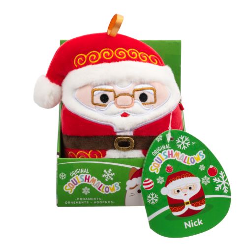 SQUISHMALLOWS Vánoční ozdoba Santa s brýlemi - Nick, 10 cm