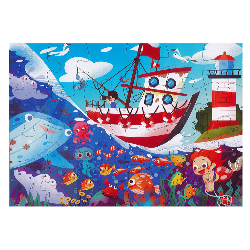 JUNIOR Dětské puzzle 44 x 31 cm (24 dílků) - Mořský svět
