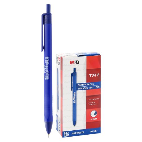 Pero kuličkové M&G TR1 Semi-Gel 0,5 mm - modrá náplň