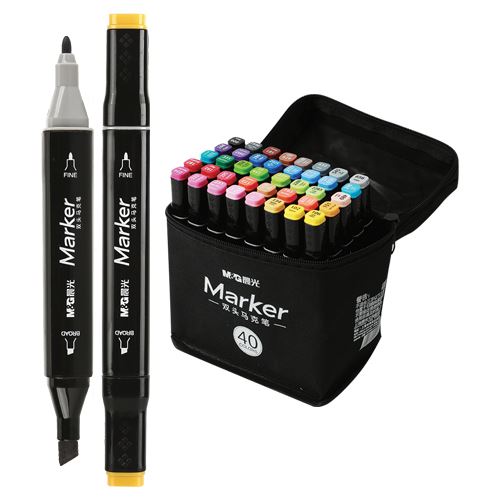 Fixy M&G Marker obojstranné, sada 40 ks v taške 1