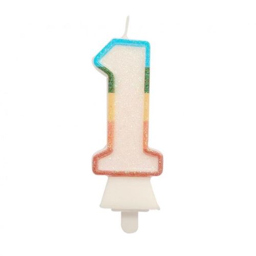 Sviečka tortová - číslica, Bio glitter 8,5 cm