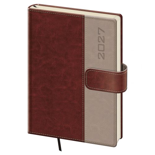 Diář 2027 týdenní A5 Classic s magnetem - hnědá