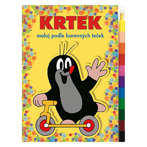 Omalovánka s maxi pastelkami A5 - Krteček, Maluj podle barevných teček