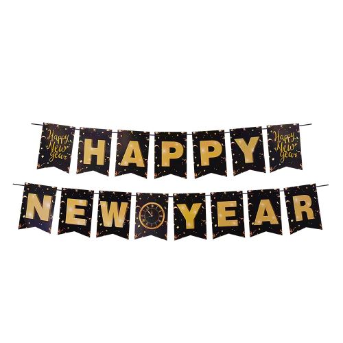 Papírová girlanda sada "HAPPY NEW YEAR" 16 x 20 cm písmena + 5m provázek [1 sada]