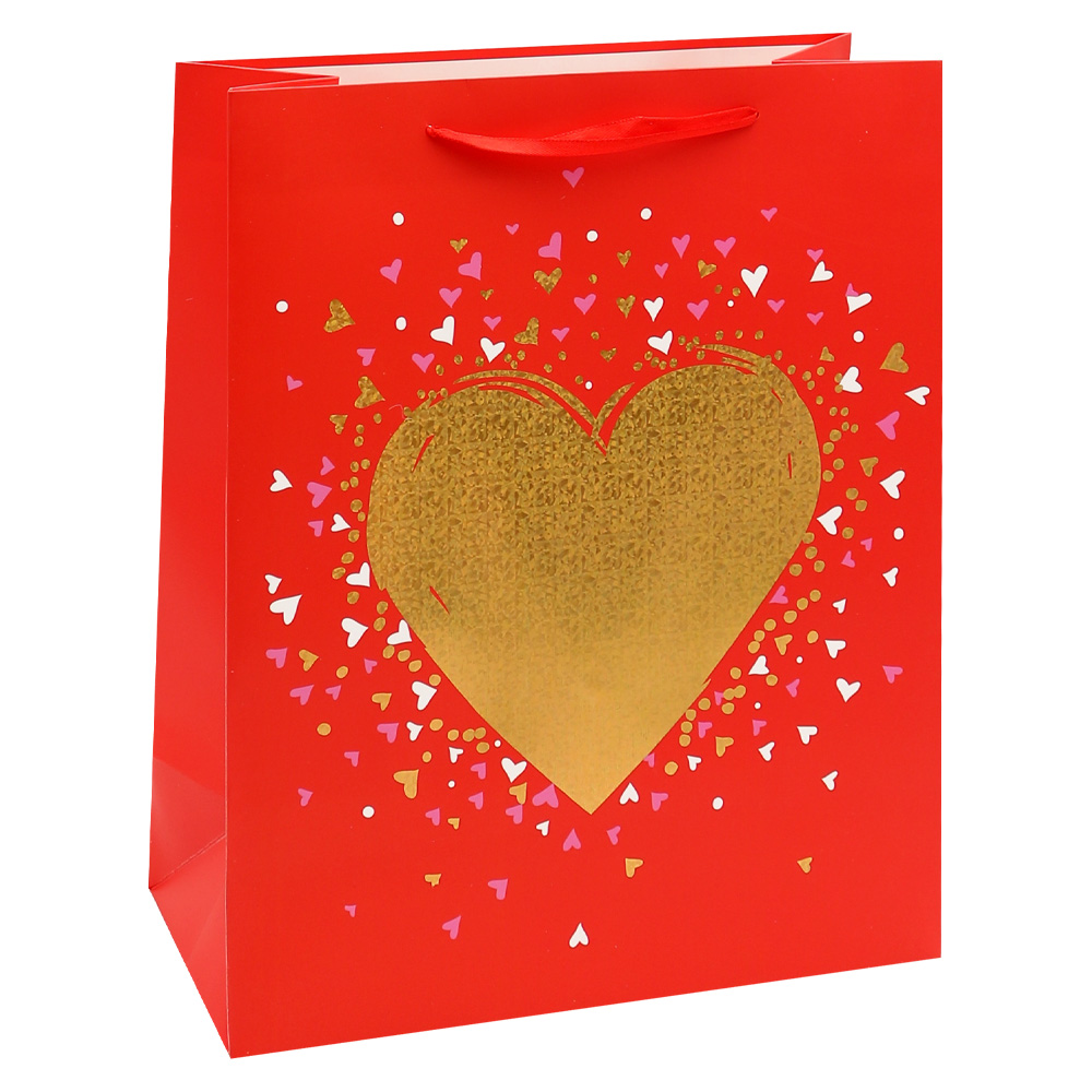 JUNIOR Darčeková taška Heart 18x10x23 cm (mix /cena 1ks)