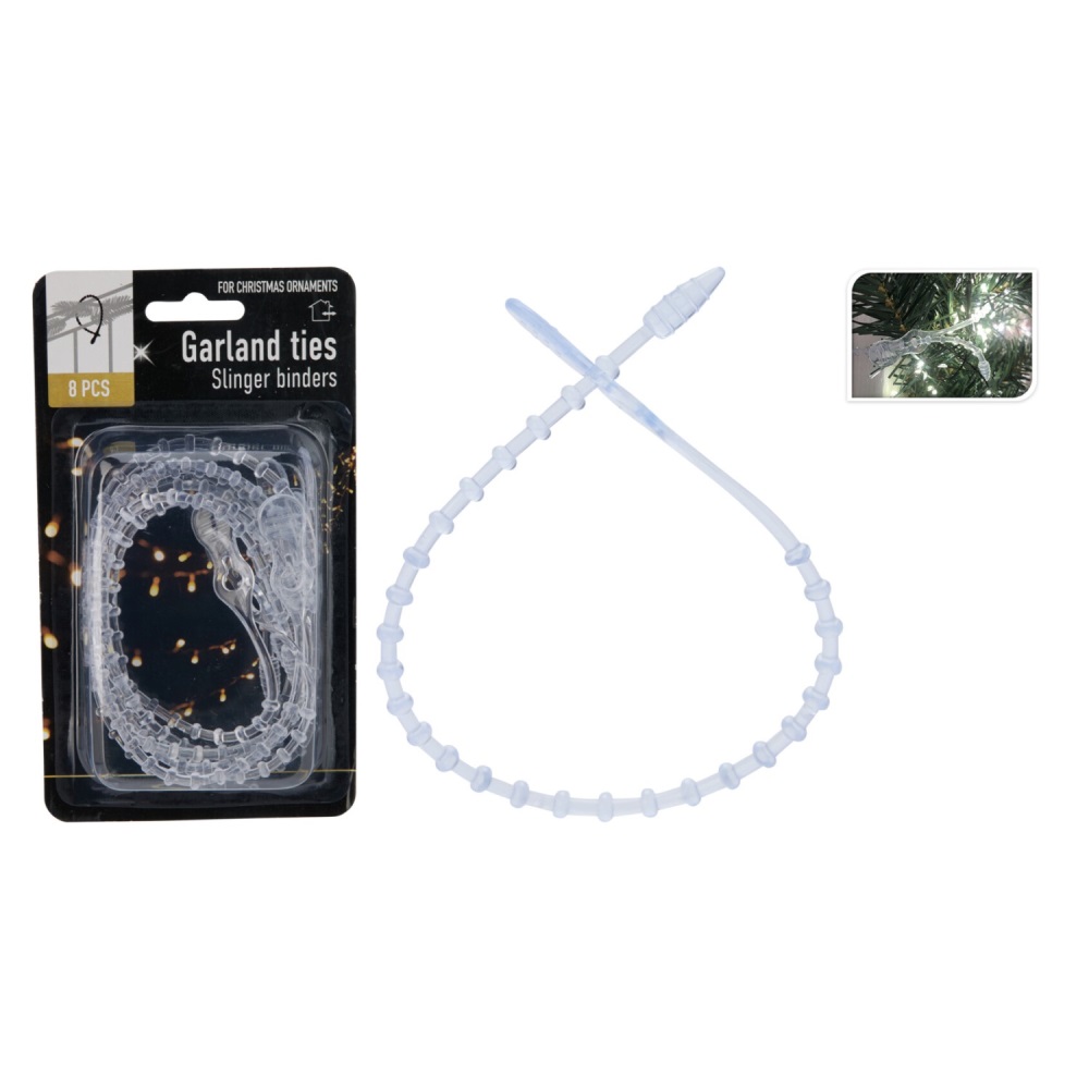 Pásky na uchycení vánočních girland 315 mm (8 ks)