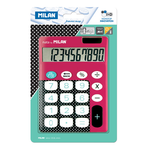 Kalkulačka MILAN stolní 10-místná 150610 růžová 145 x 106 x 28 mm