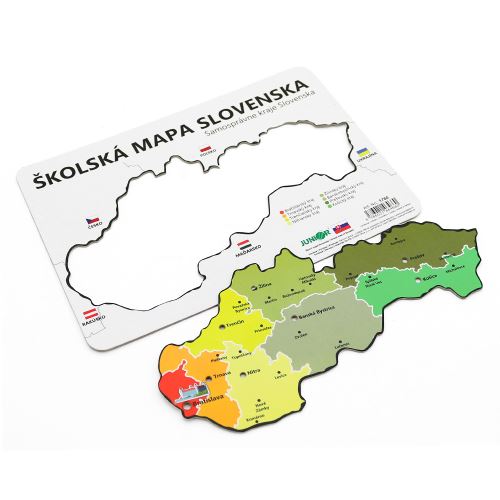 Školní mapa SR - kartonová šablona - samosprávné kraje