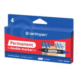 Popisovač CENTROPEN 1666 oboustranný - sada 4 ks