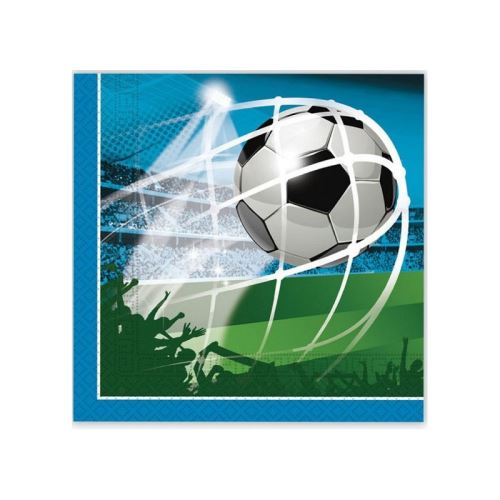 Obrúsky 2-vrstvé 33 x 33 cm Futbal 20 ks