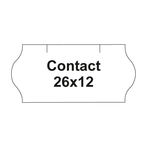 Etikety cen. CONTACT/SATO 26x12 oblé - 1500 etiket/kotouček, bílé 36 ks