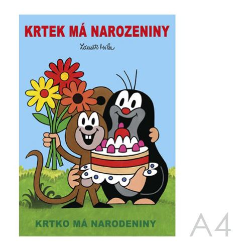 Omalovánka A4 Akim - Krtek má narozeniny