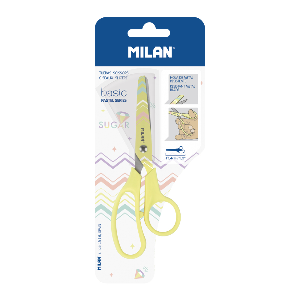 Nůžky MILAN Basic Pastel Edition žluté 5,2"/13,4 cm