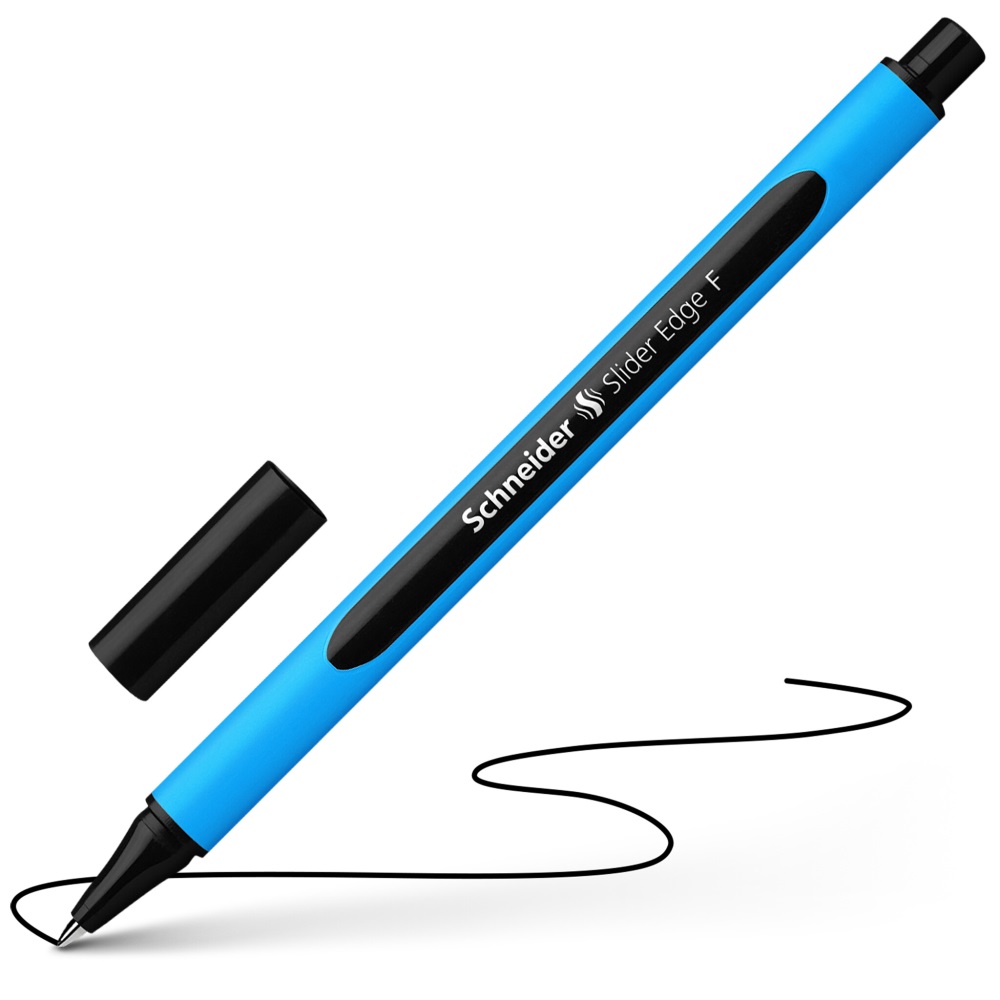 Kuličkové pero, 0,3 mm, s uzávěrem, SCHNEIDER "Slider Edge F", černé