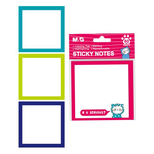 Blok lep. M&G So Many Cats 76 x 76 mm - 80 listov, mix/1ks