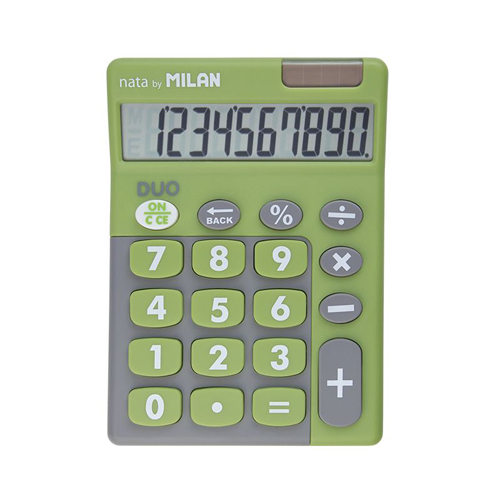 Kalkulačka MILAN DUO 10-místní zelená - blistr 220 x 140 x 38 mm