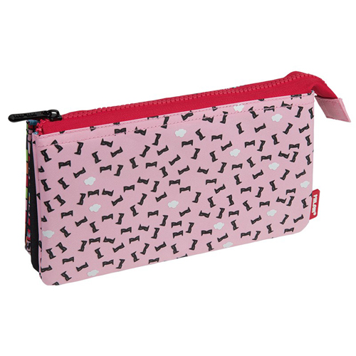 Pouzdro na tužky MILAN Super Heroes - 5 kapesní, růžové