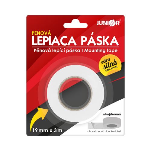 Lepiaca páska obojstranná penová JUNIOR 19 mm x 3 m 