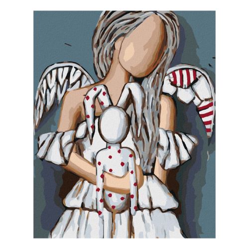 Diamantové maľovanie - Anjel s plyšiakom
