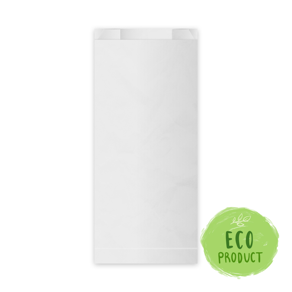 Papierové vrecko (FSC Mix) s bočným skladom biele 14+7 x 32 cm `2kg` [100 ks]