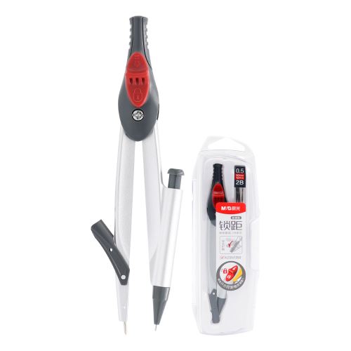 Kružítko s aretací M&G + tuhy 0,5mm/2B, sada