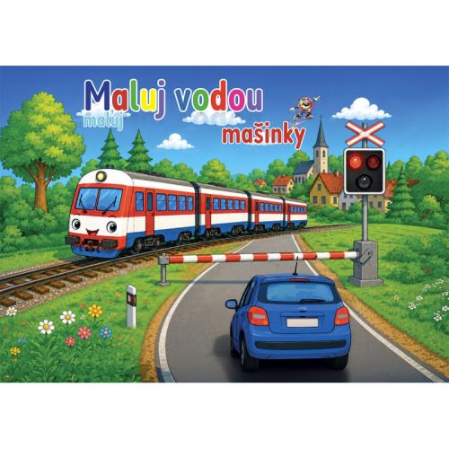 Omaľovánka A5 Maľuj vodou - Mašinky