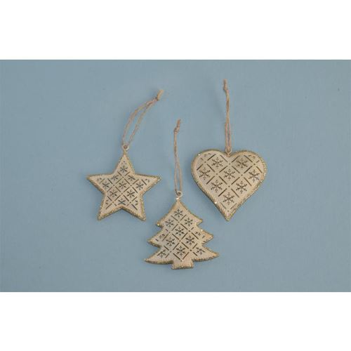 Dekorácia závesná - Vianočný motív Glitter 7 cm, mix/sada 6 ks