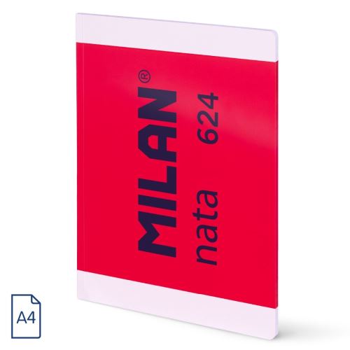 Blok linajkový lepený A4 MILAN séria nata, 48 listov, červený
