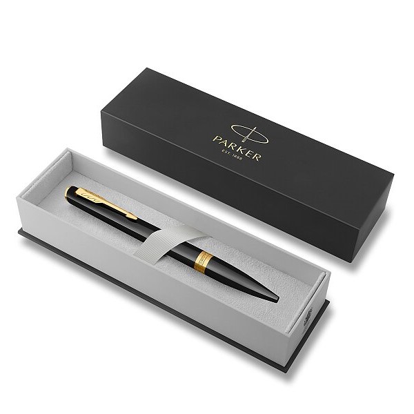 PARKER Pero kuličkové PARKER Meridian Glossy Black GT - modrá náplň