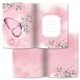 Památník JUNIOR 14x18 cm, 80 list. čistý se zámkem Butterfly - motýl (1)