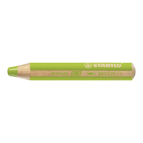 Pastelka STABILO woody 3 v 1 - farbička, vodovka, voskovka - svetlo zelená