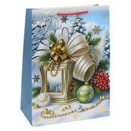 Dárková taška vánoční 23x18x10 cm (mix 4 designů - /cena za 1 ks) (2)