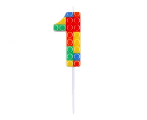 Sviečka tortová - číslica "1" Blocks 10,5 cm