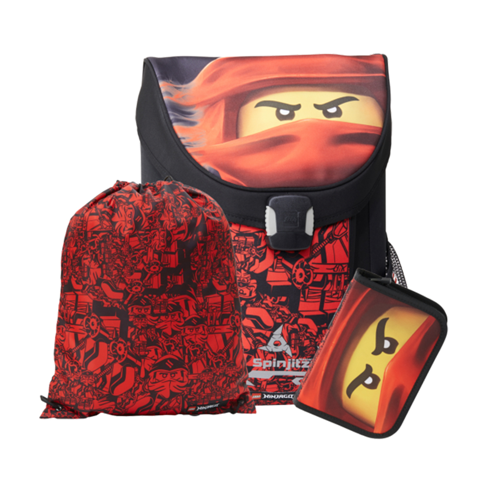 LEGO Ninjago Red EASY - školní aktovka, 3 dílný set 39 x 29 x 22 cm