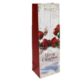 Dárková taška vánoční na láhev 36x12x9 cm, mix / 1ks (2)