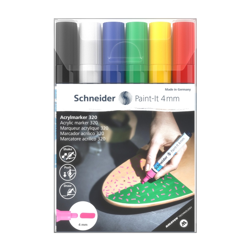 Schneider Paint-It 320 Akrylový popisovač 4 mm - sada 6 ks V1