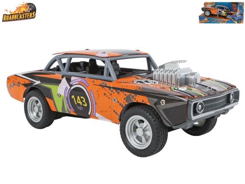 Roadblasters muscle car 21cm oranžové kov na setrvačník v krabičce
