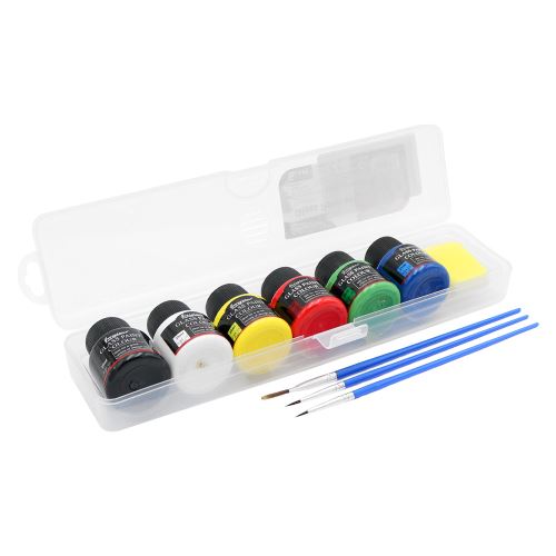 Barvy na sklo 25 ml, sada 6 barev + štětce v plastovém obalu. krabička (1)