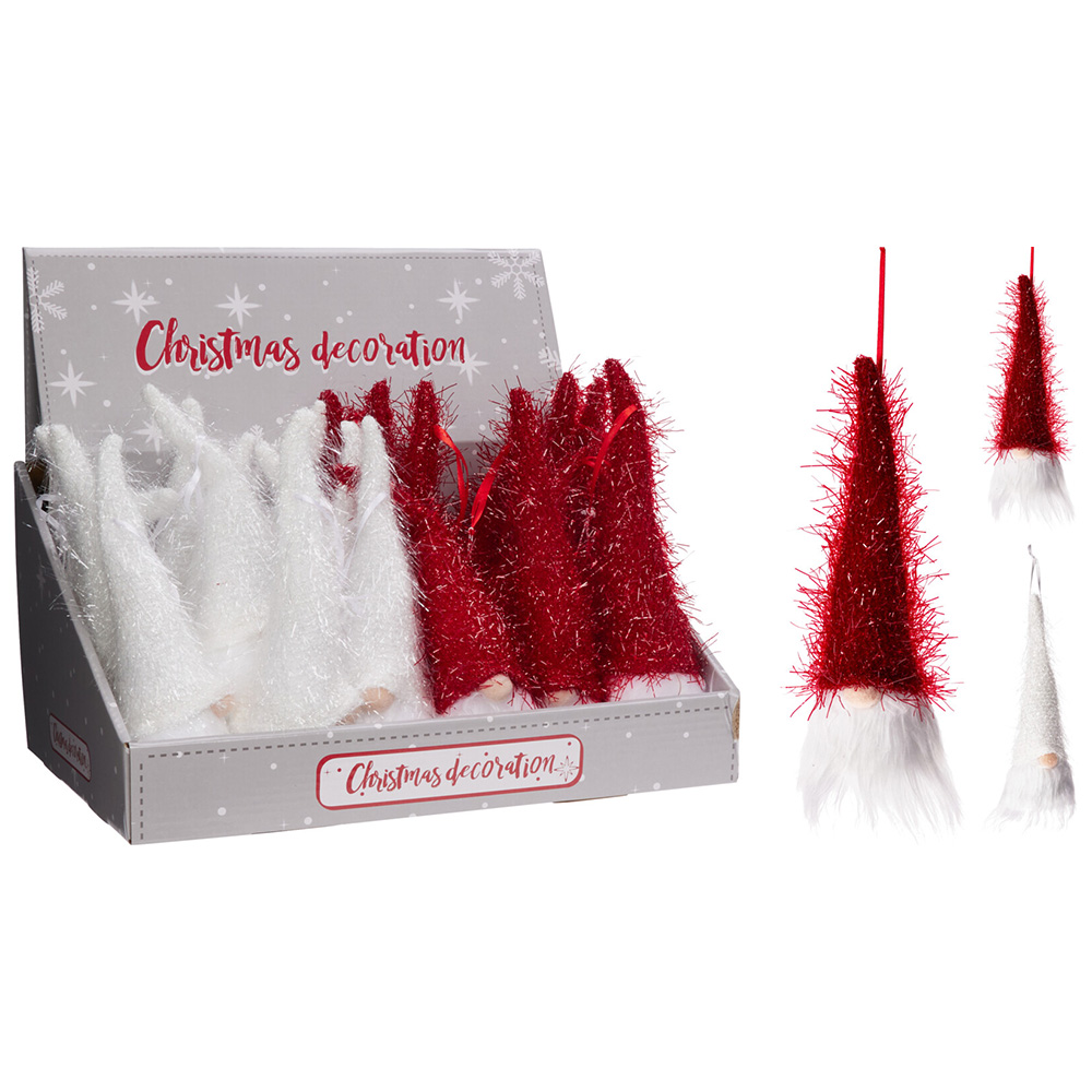 Závěsná dekorace Skřítek s vousy 20 cm (mix 2 barev /cena za 1 ks)