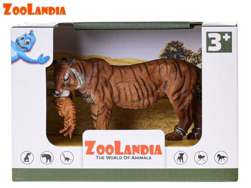 Zoolandia tygr s mládětem 15cm v krabičce
