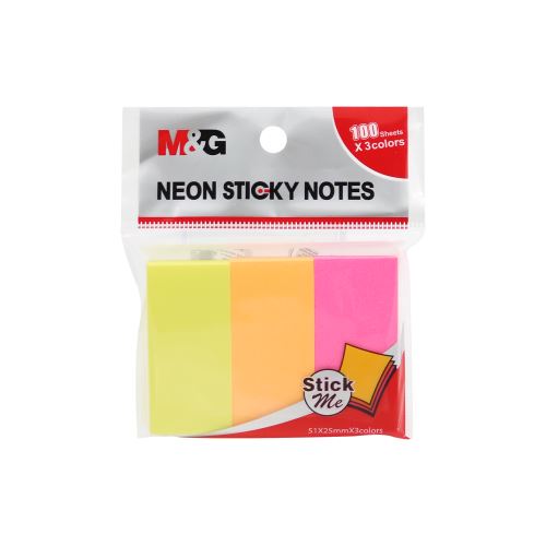 Sada lepících bločků M&G 25x51 mm - 3 neonové barvy