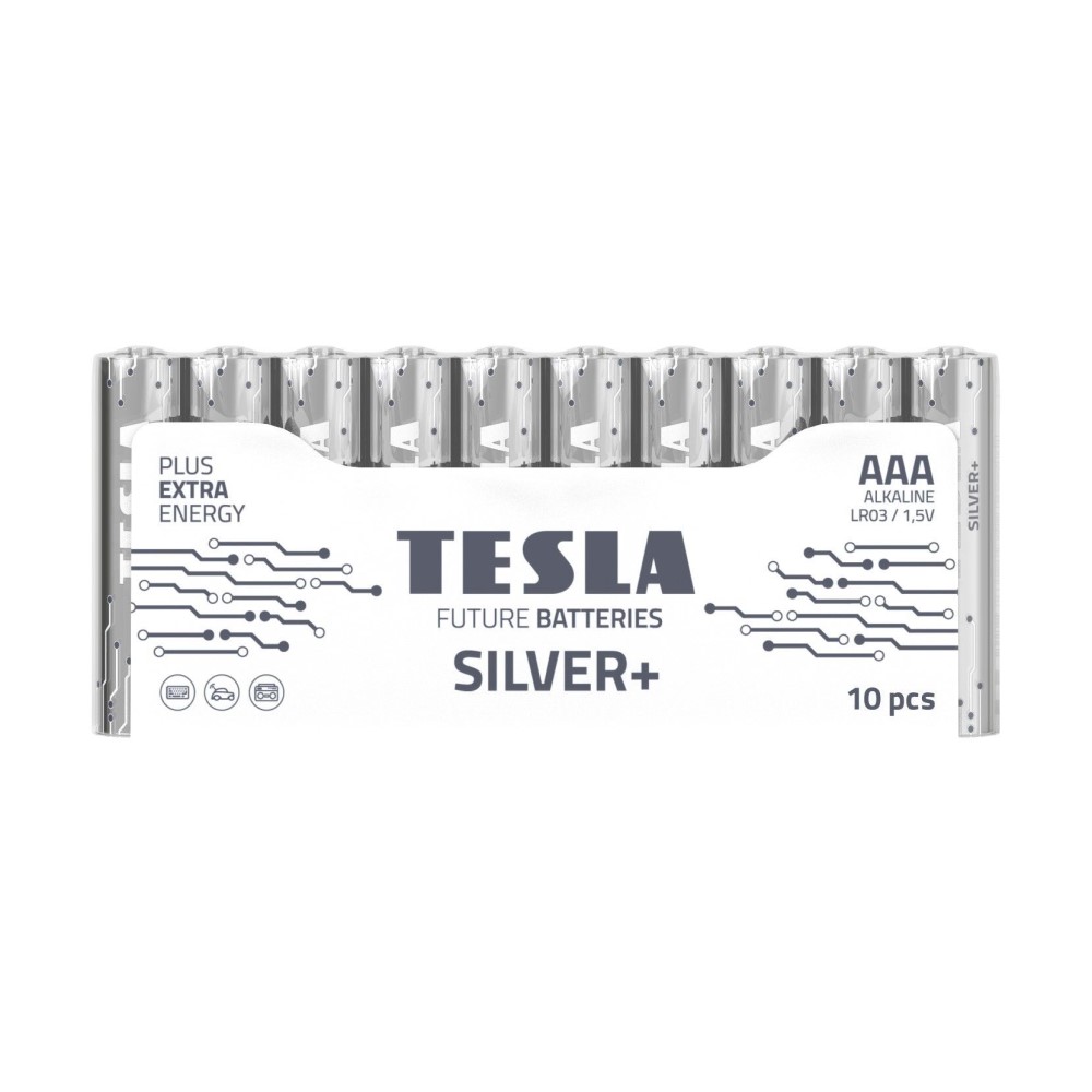Baterie alkalická TESLA Silver+ AAA 1,5V - 10ks