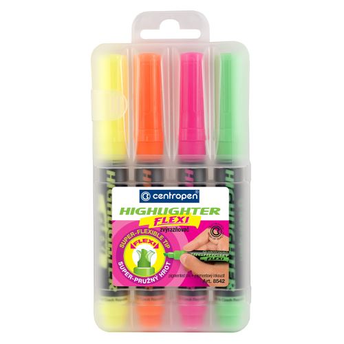 Popisovač CENTROPEN 8542 FLEXI NEON - sada 4 ks