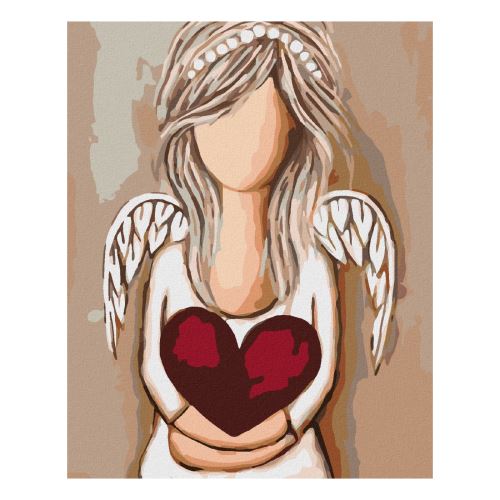Diamantové maľovanie (s rámom) - Anjel s veľkým srdcom